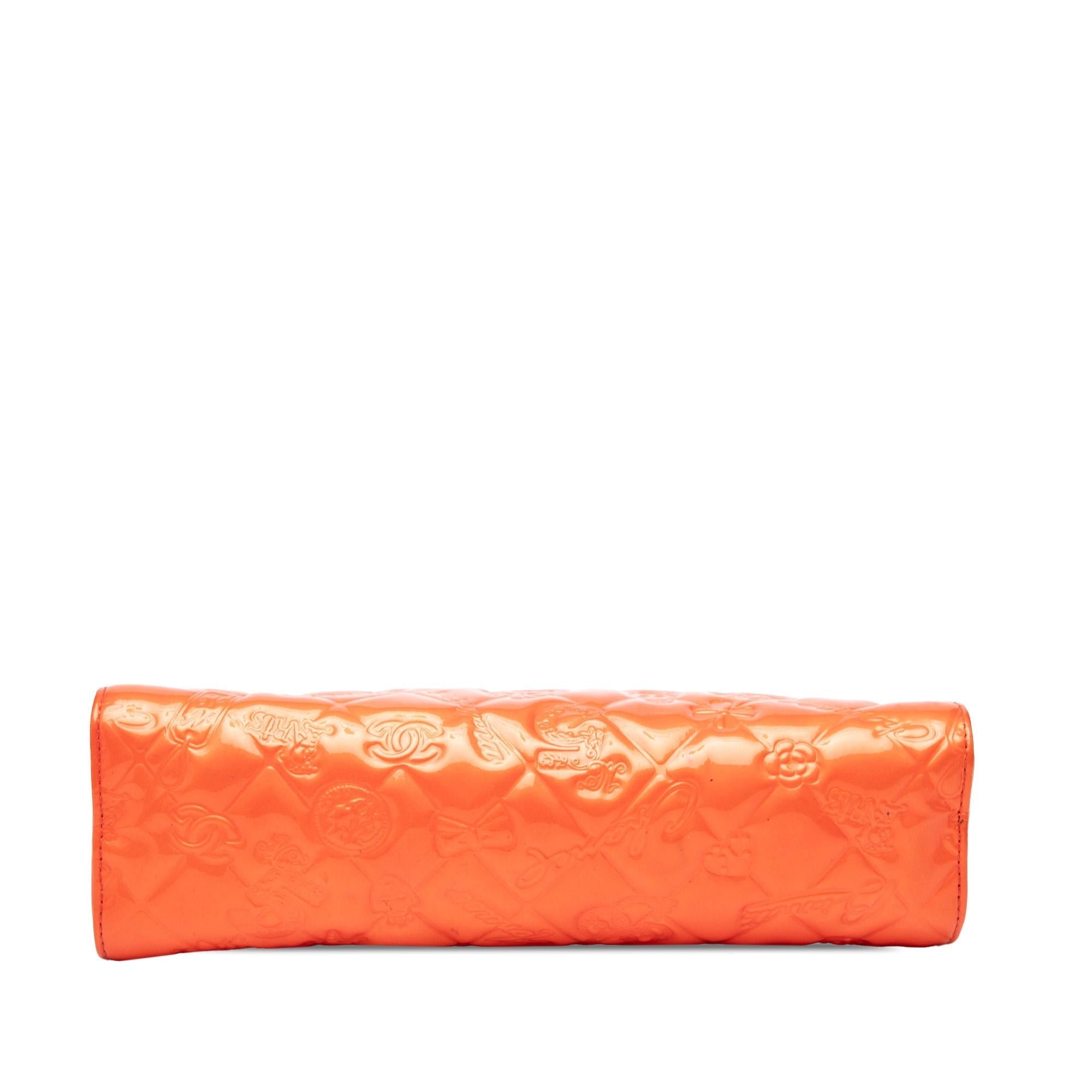 Chanel Quilted Embossed Patent Lucky Symbols Pochette