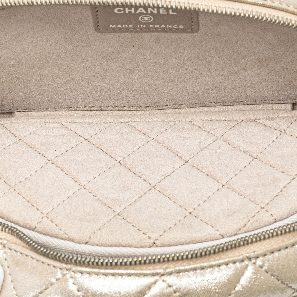 Chanel Quilted Iridescent Lambskin Wristlet Clutch