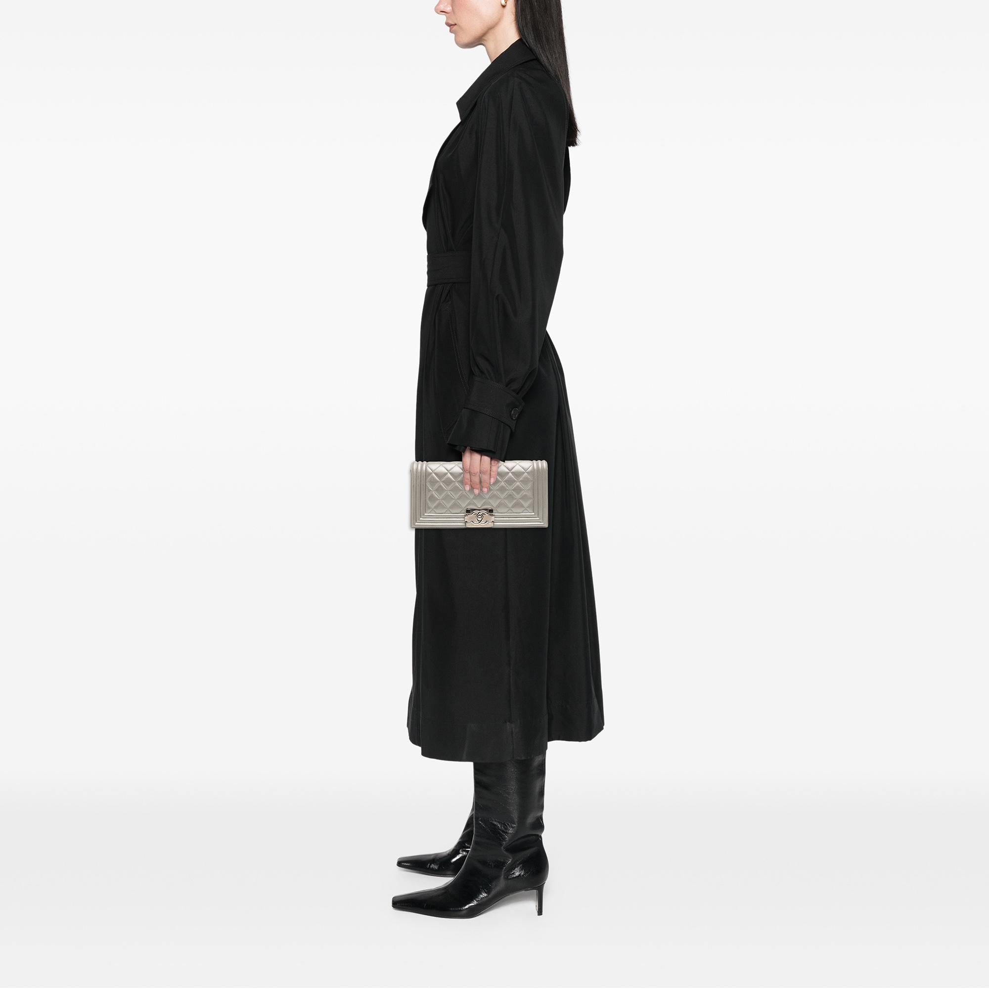 Chanel Quilted Lambskin Boy Flap Clutch