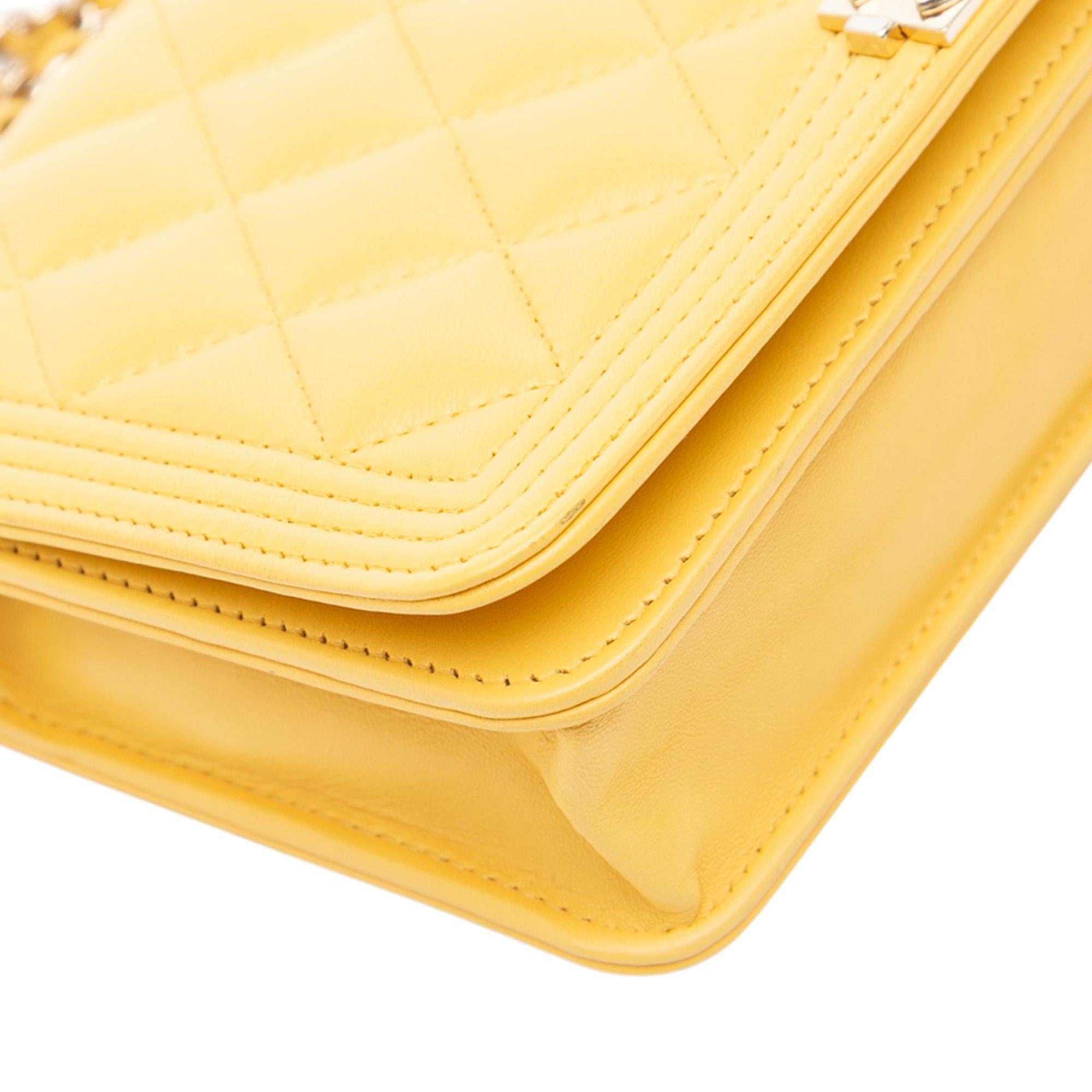 Chanel Quilted Lambskin Boy Wallet On Chain