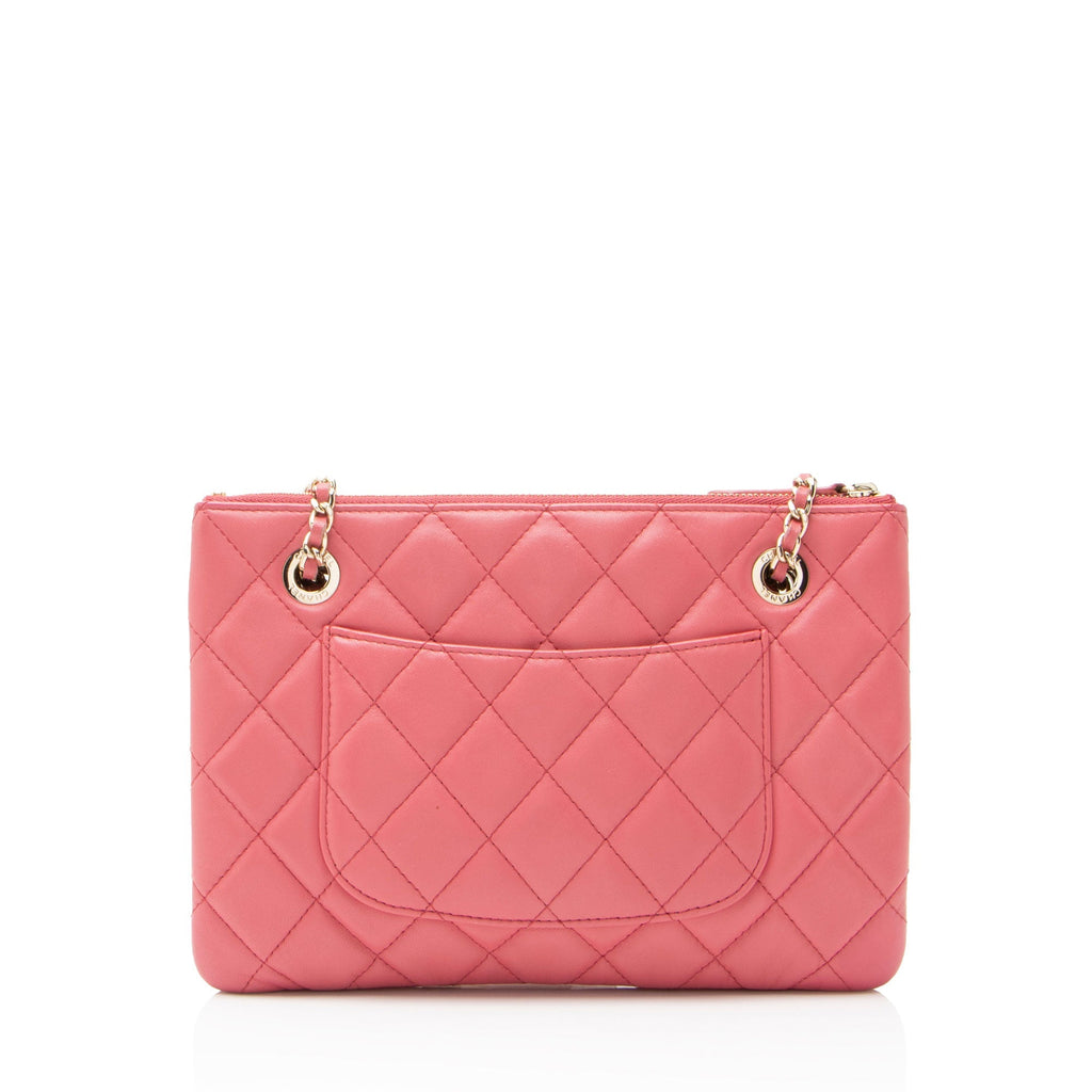 Chanel Quilted Lambskin Double Case with Chain