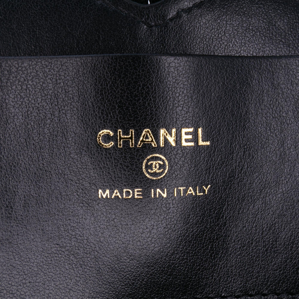 Chanel Quilted Patent Calfskin CC Heart Clutch With Chain