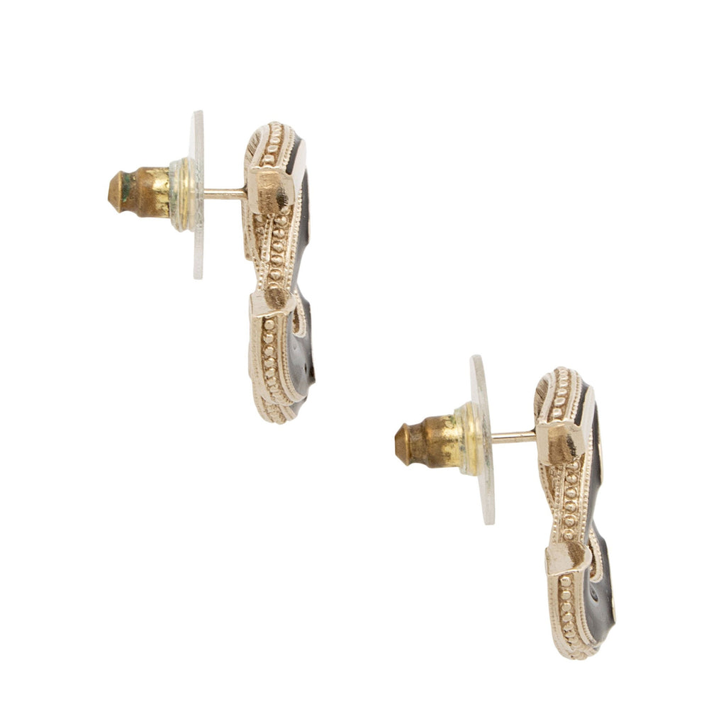 Chanel Resin CC Oversized Stud Earrings