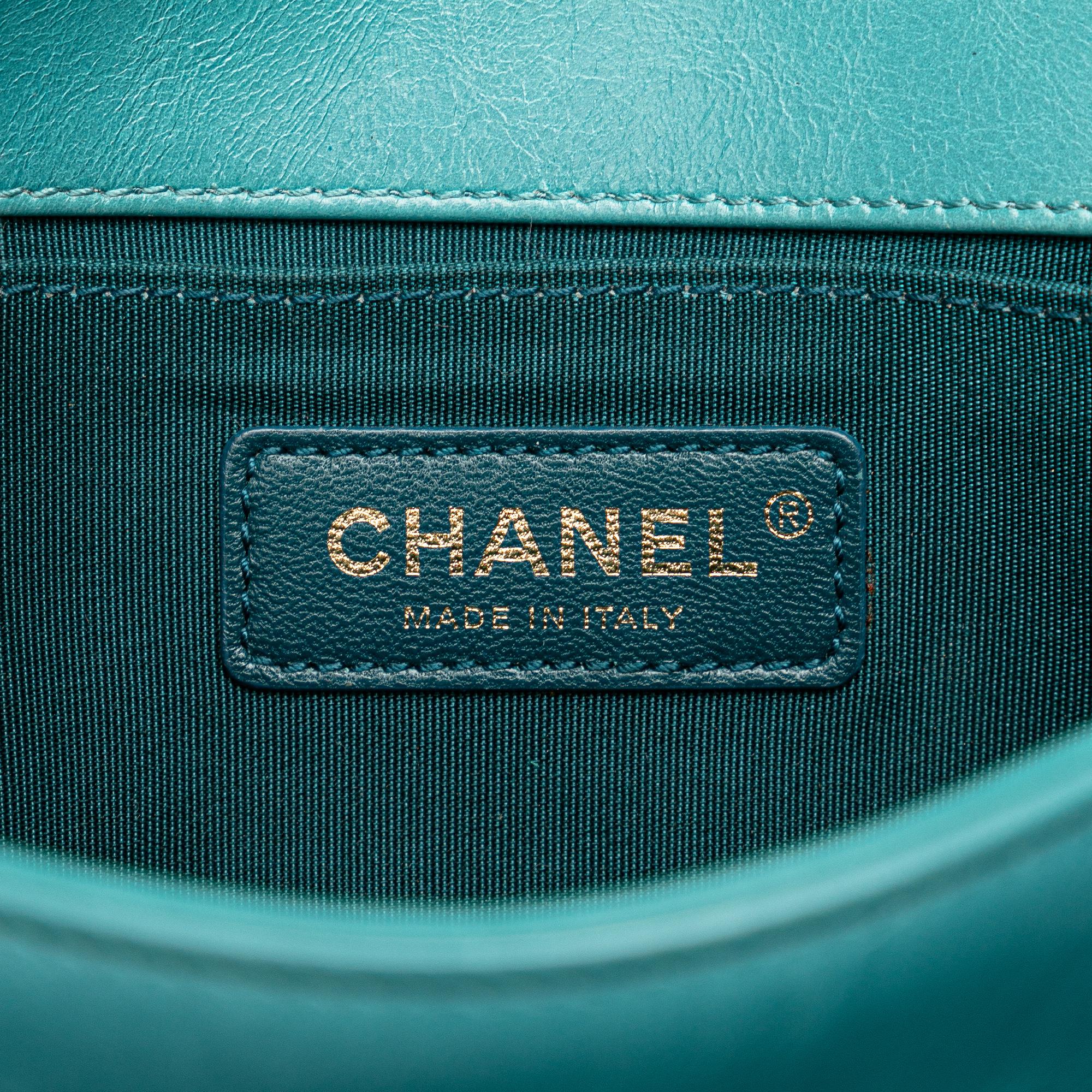 Chanel Small Bicolor Shearling Boy Flap