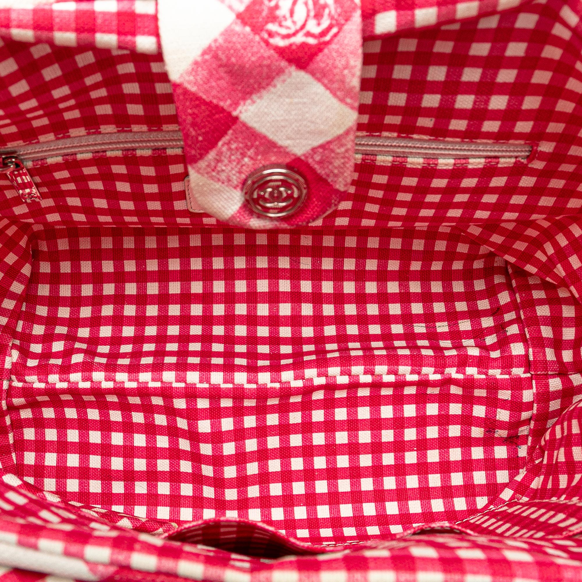 Chanel Small Canvas Printed CC Gingham Handbag