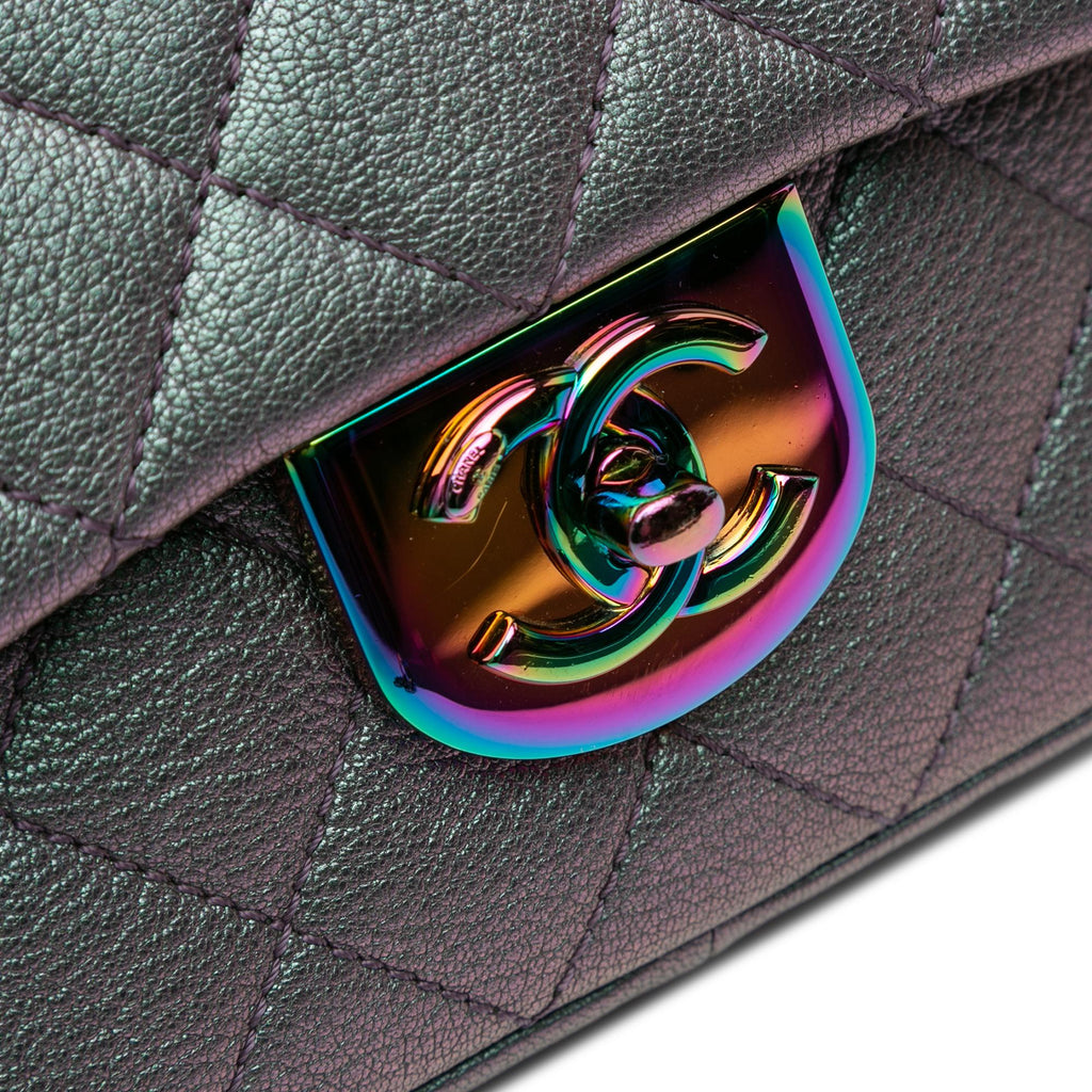 Chanel Small Iridescent Goatskin Double Carry Waist Chain Flap