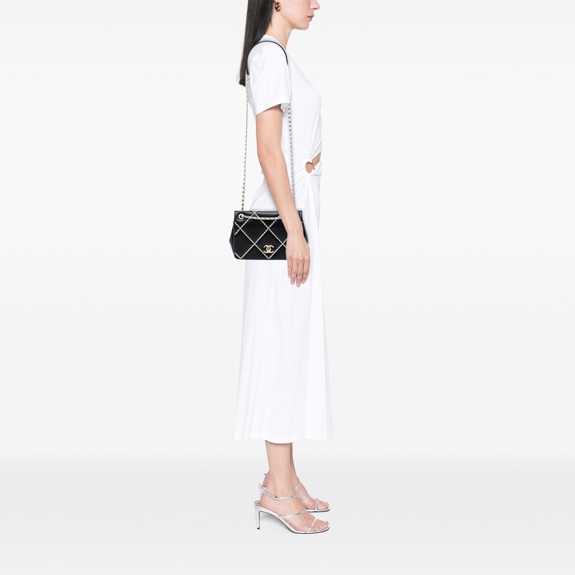 Chanel Small Lambskin Entwined Chain Flap