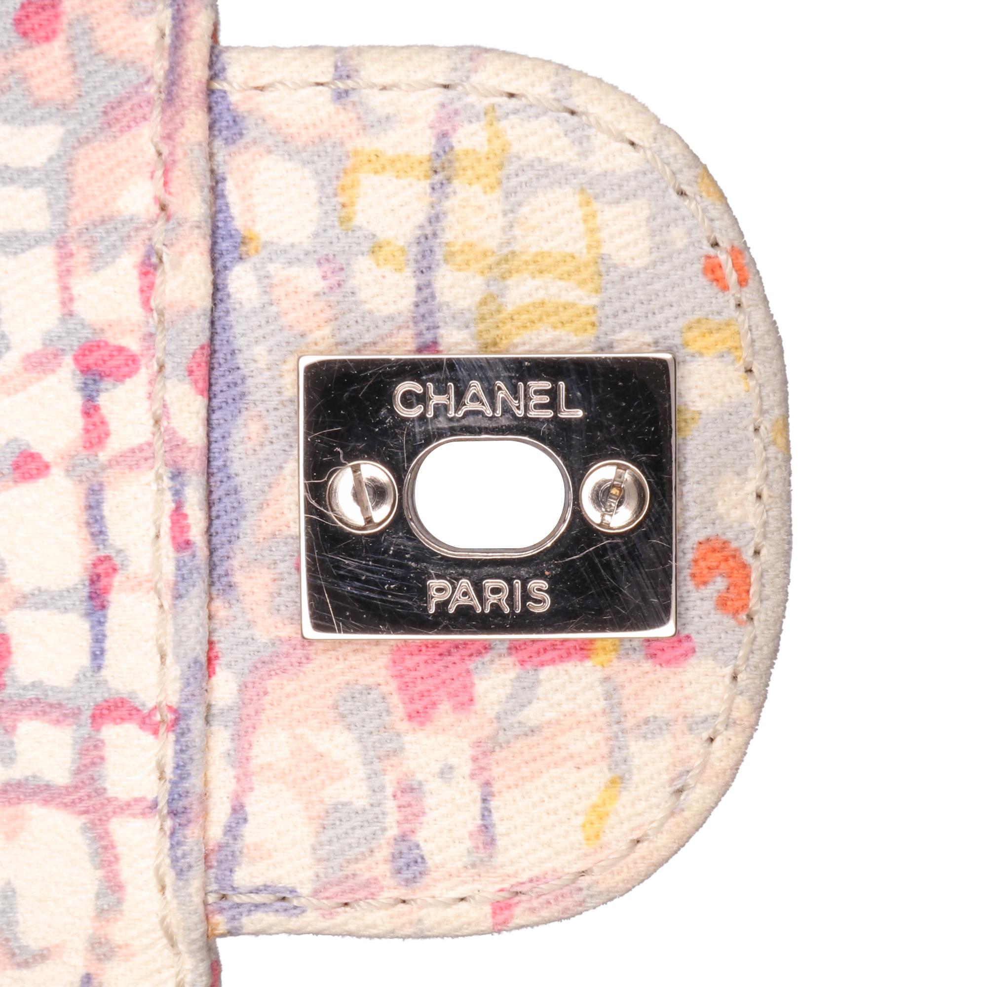 Chanel Small Printed Canvas Watercolor Clover Flap