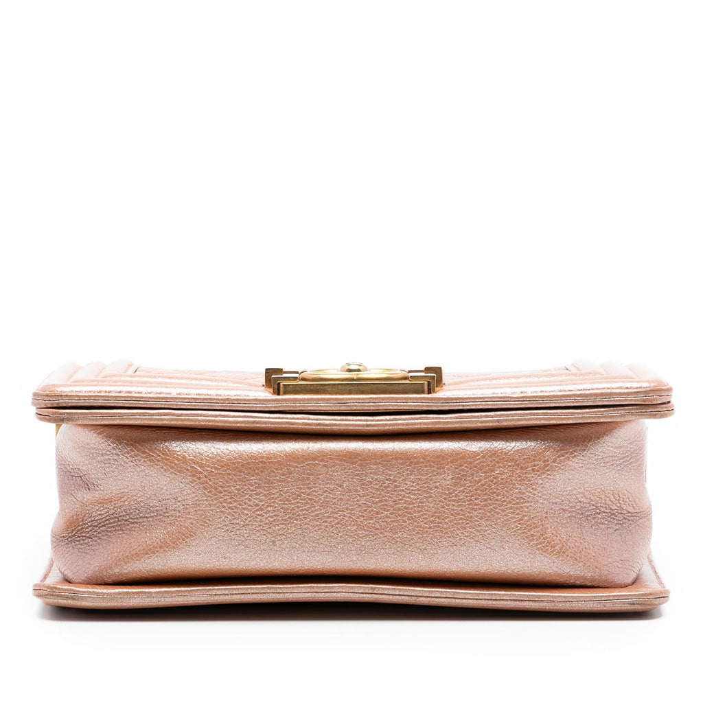 Chanel Small Quilted Metallic Calfskin Boy Flap
