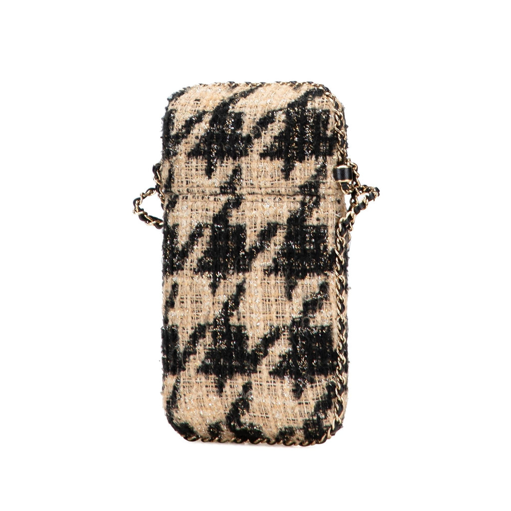 Chanel Tweed Chain Around Phone Holder