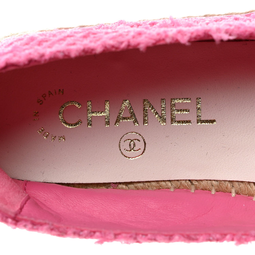 CHANEL TWEED LAMBSKIN CC ESPADRILLES
