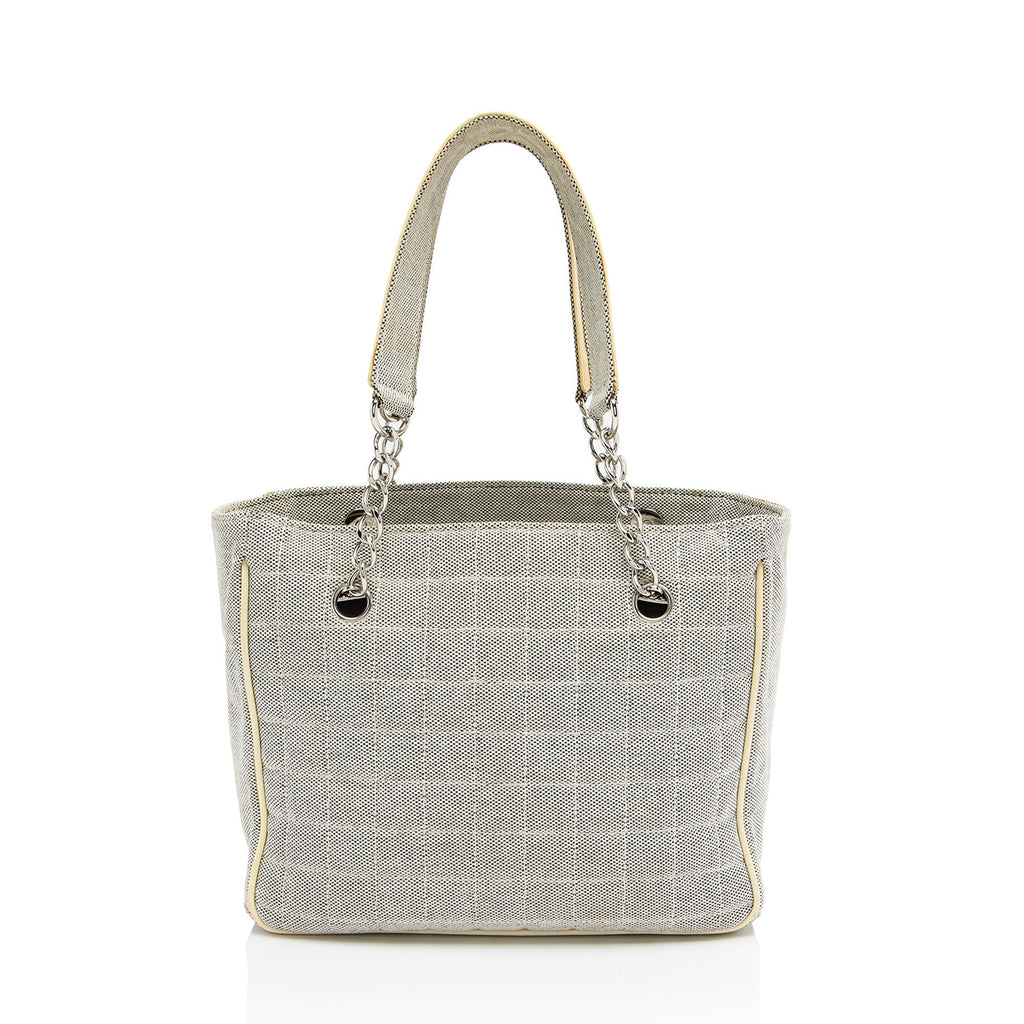 Chanel Vintage Canvas Camellia No. 5 Tote