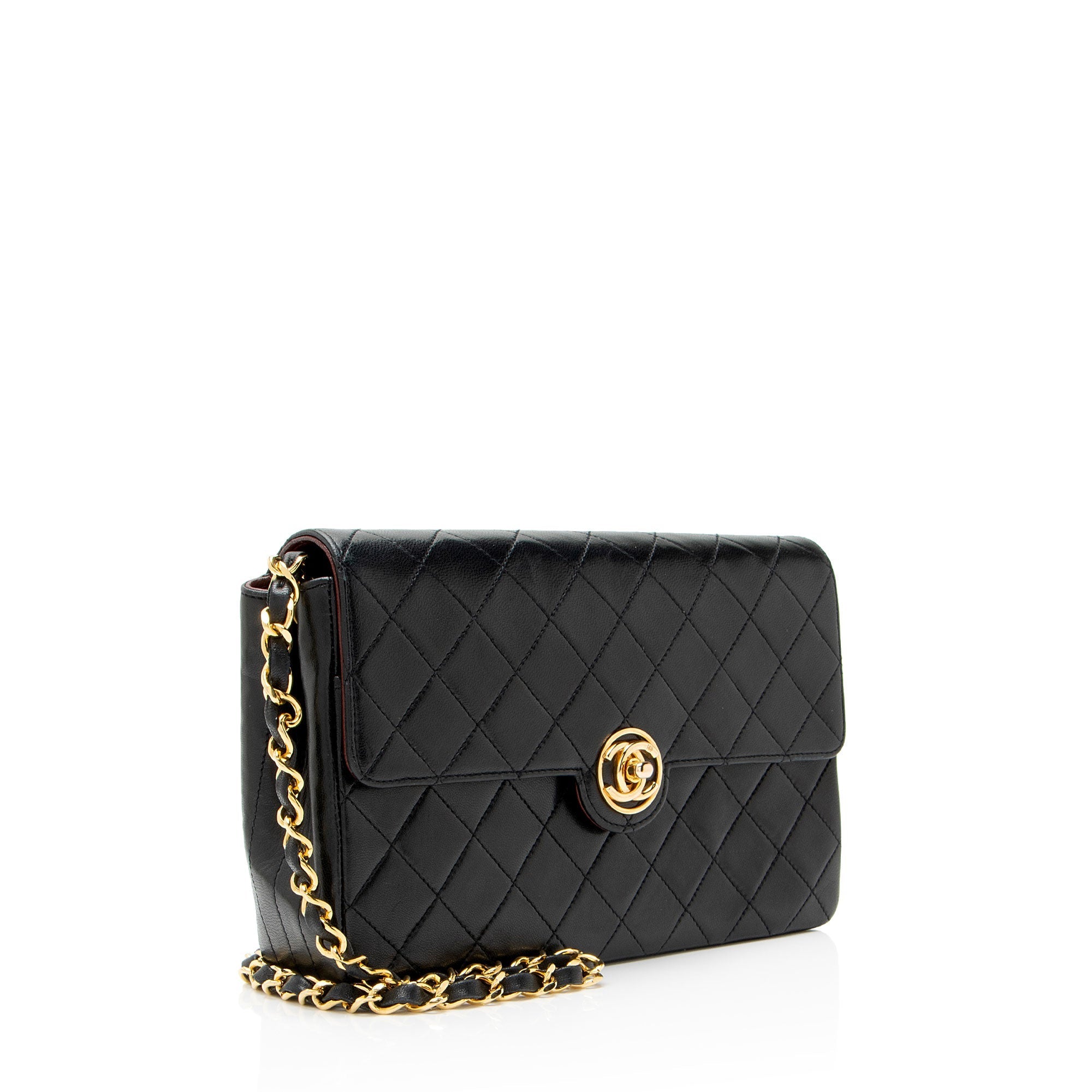 Chanel Vintage Lambskin Circle CC Flap Shoulder Bag