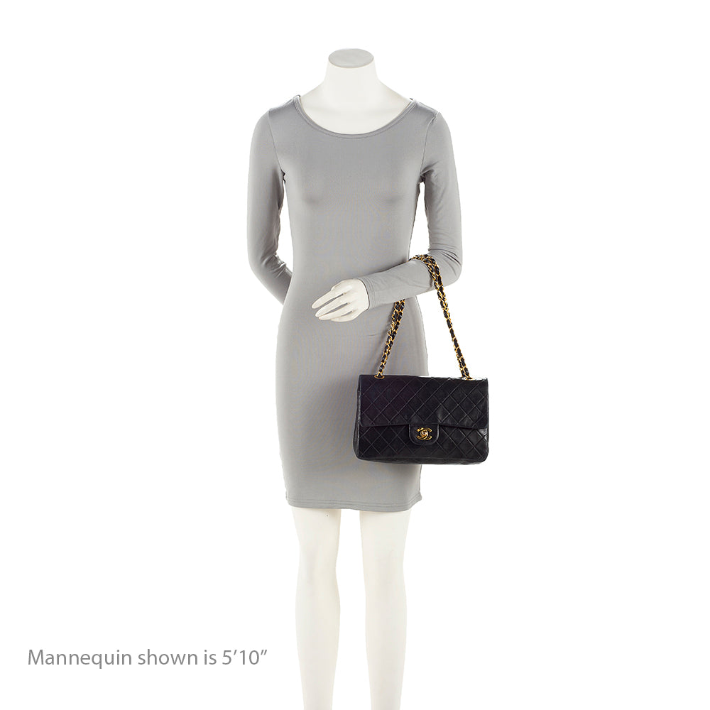 Chanel Vintage Lambskin Classic Medium Double Flap Bag (SHF-20428)