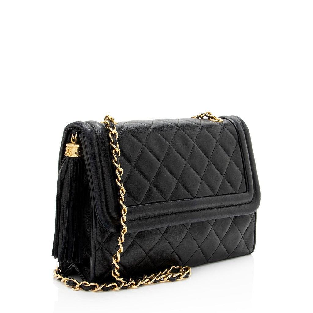 Chanel Vintage Lambskin Tassel Flap Bag