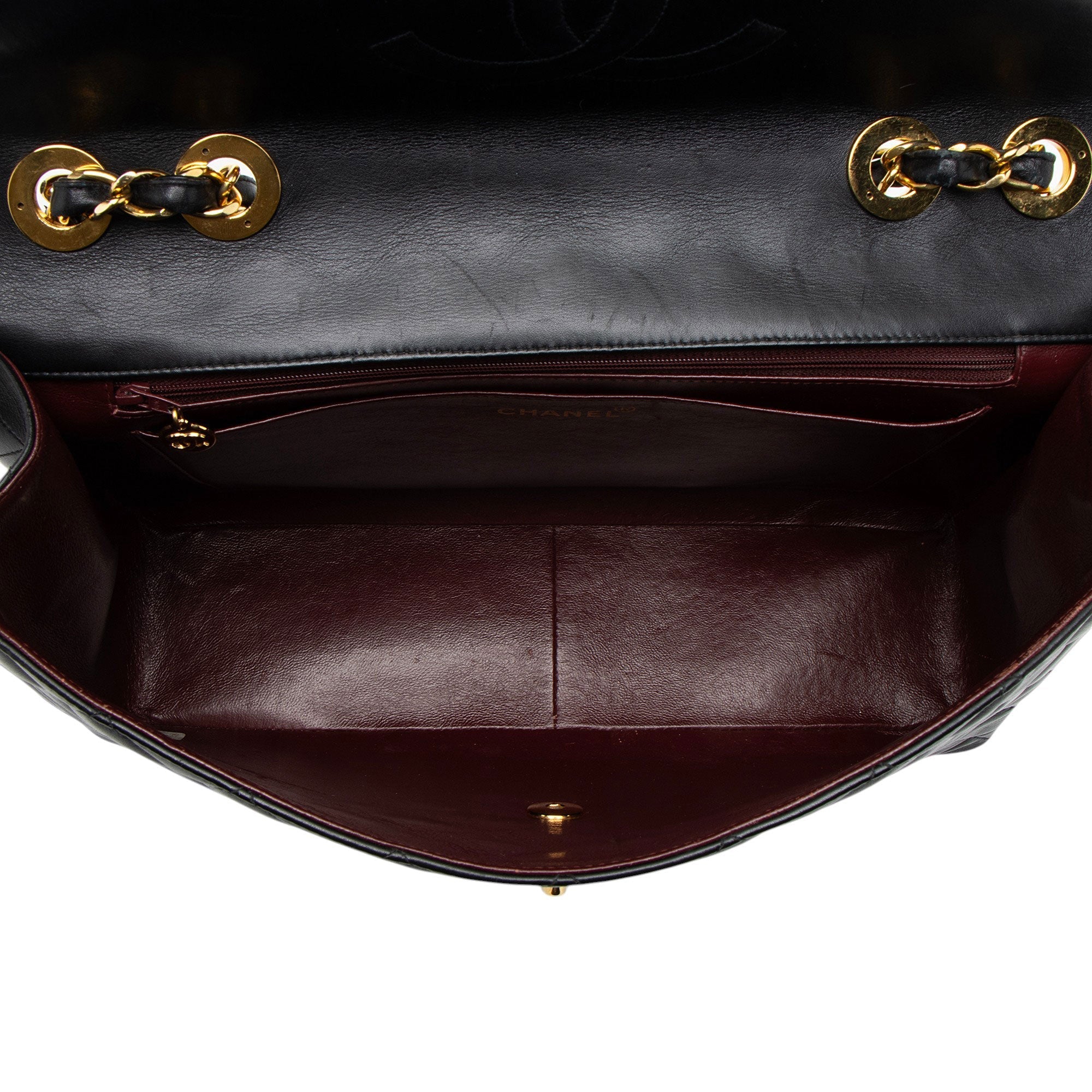 Chanel Vintage Lambskin XL Maxi Single Flap Shoulder Bag