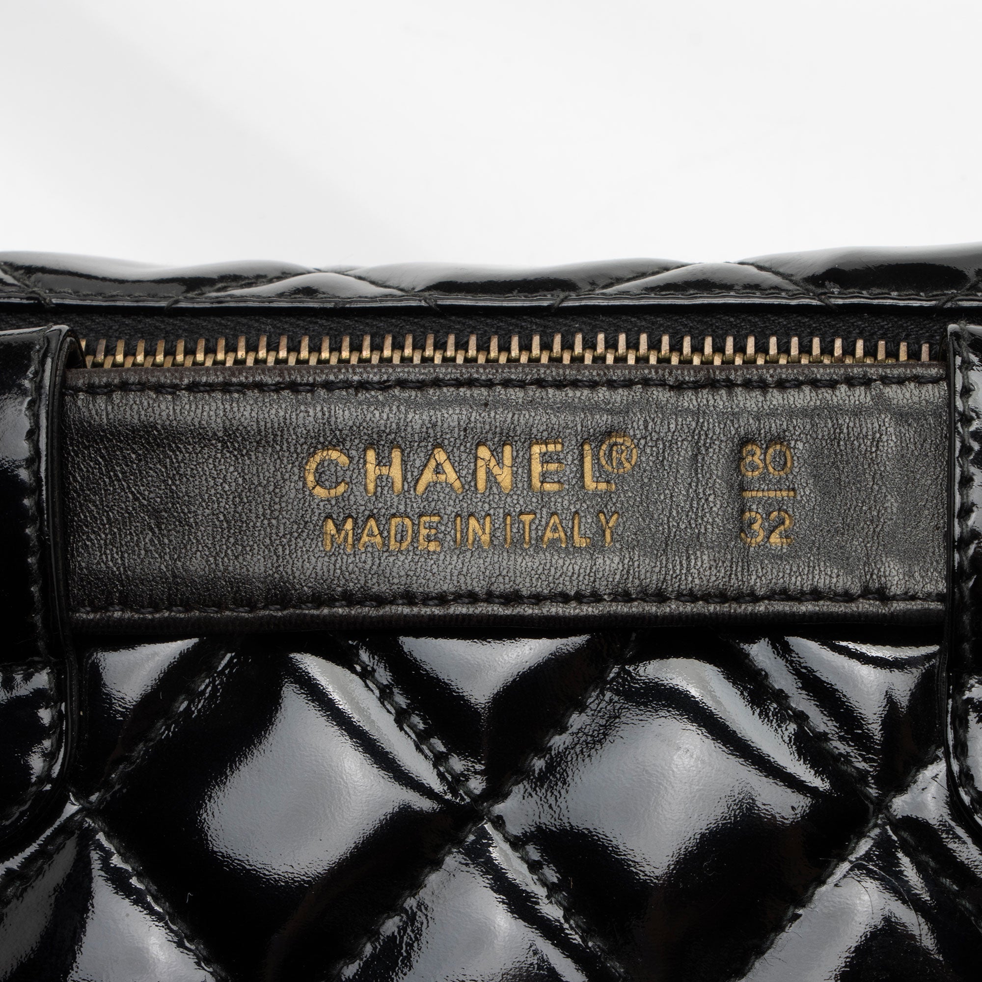 Chanel Vintage Patent Leather Belt Bag - Size 32 / 80