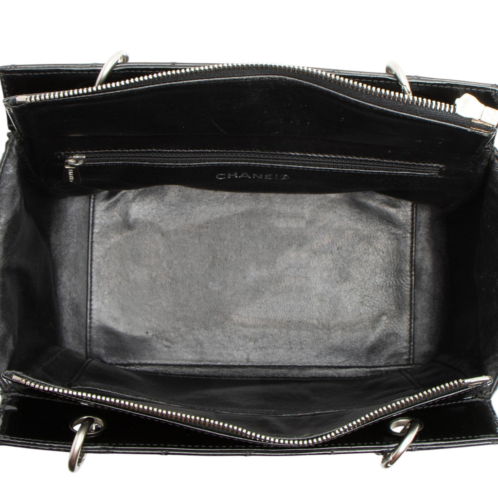 Chanel Vintage Patent Leather Timeless CC Petite Tote