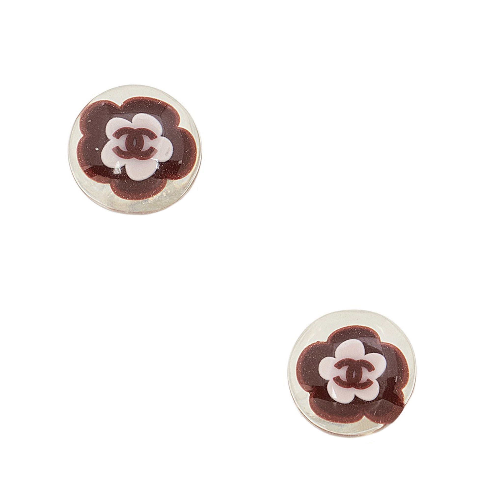 Chanel Vintage Resin CC Disk Earrings