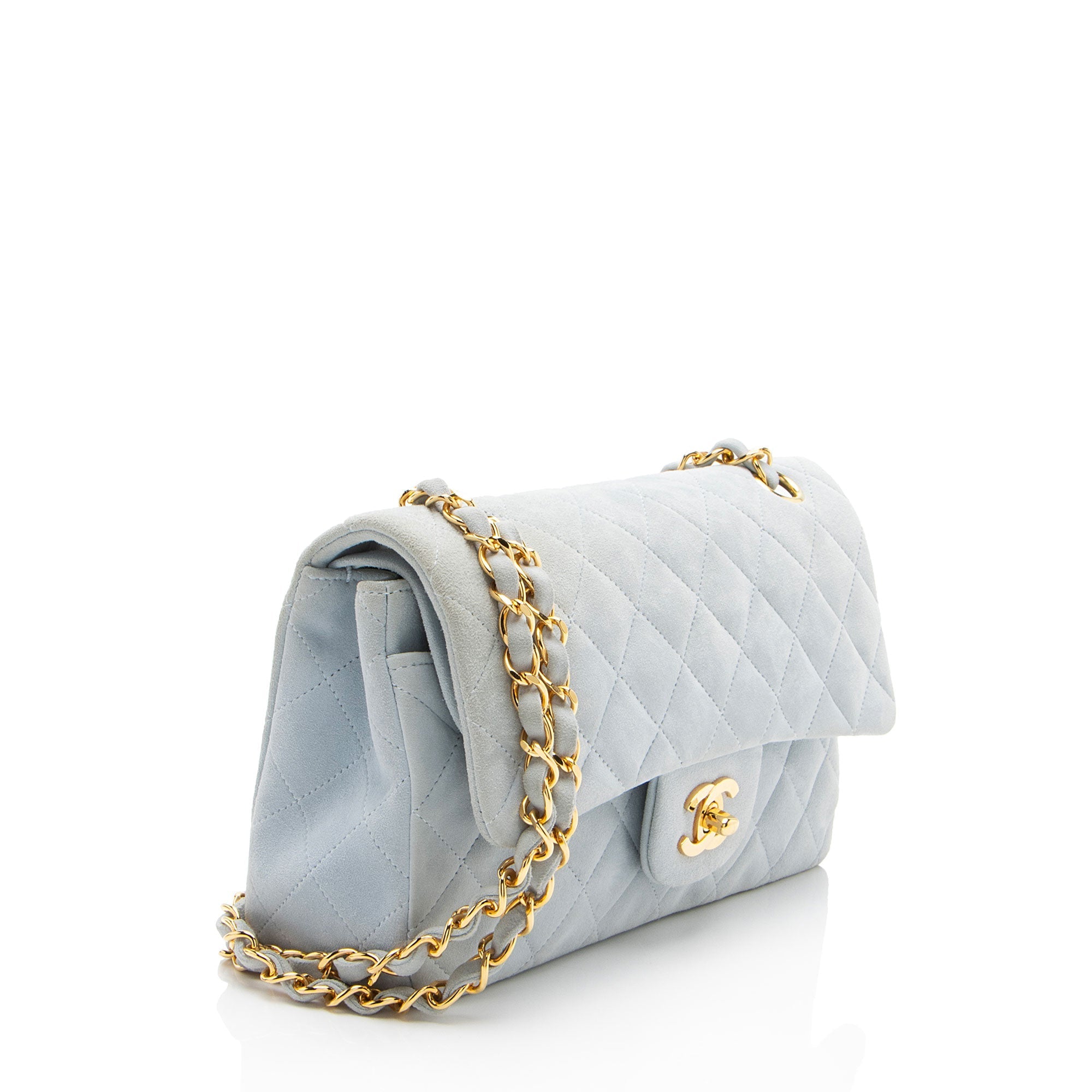 Chanel Vintage Suede Classic Small Double Flap Bag
