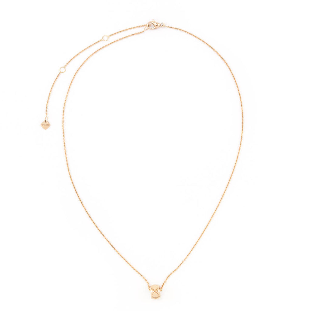 Chanel 18K Beige Gold Coco Crush Pendant Necklace