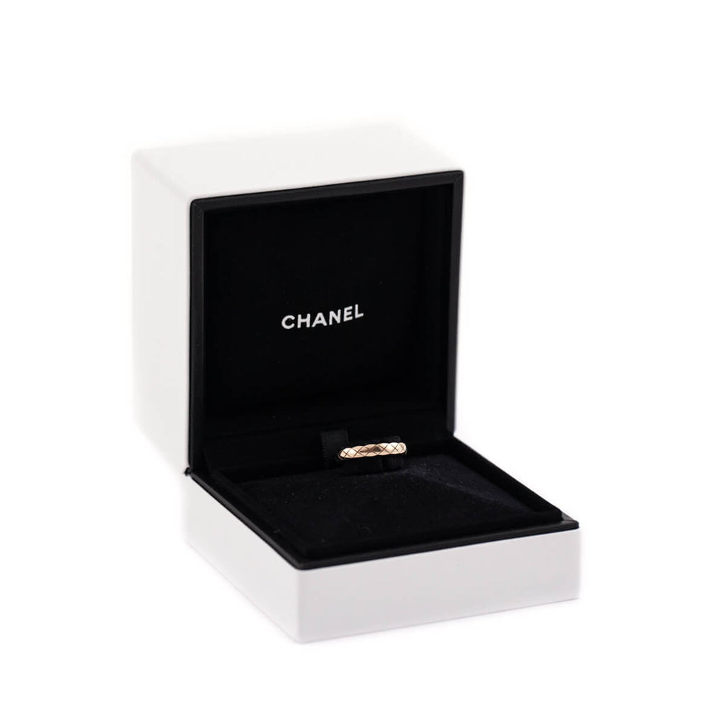 Chanel 18K Beige Gold Mini Coco Crush Ring Size 4.5