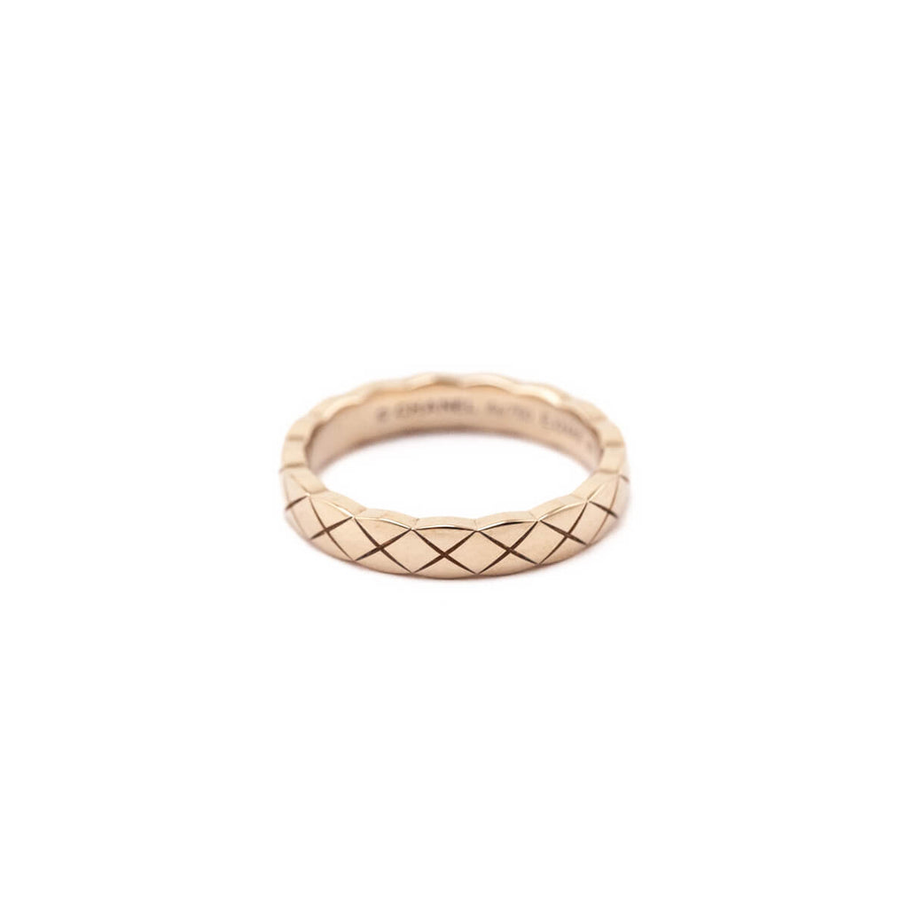 Chanel 18K Beige Gold Mini Coco Crush Ring Size 4.5