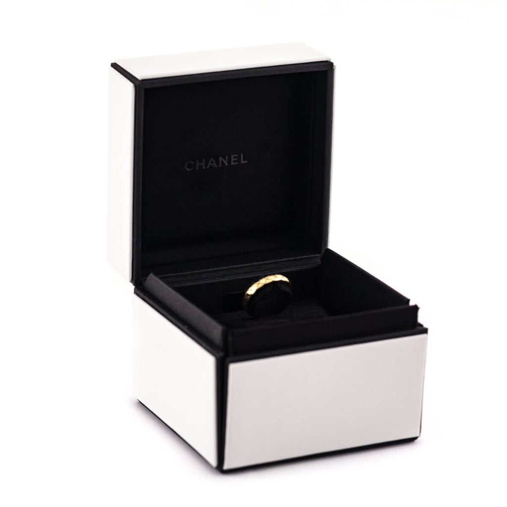 Chanel 18K Yellow Gold Mini Coco Crush Ring Size 4