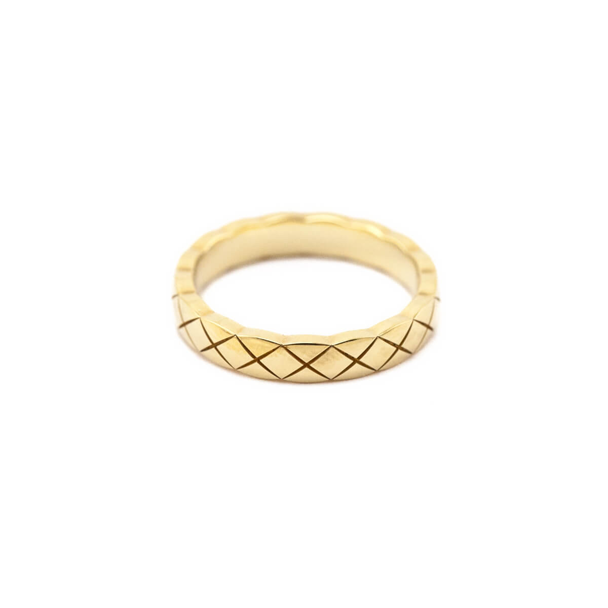 Chanel 18K Yellow Gold Mini Coco Crush Ring Size 4