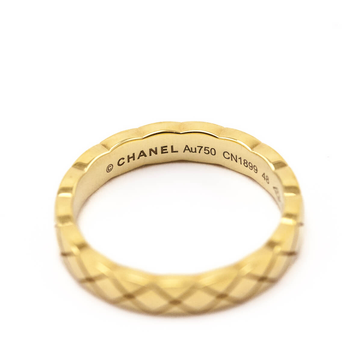 Chanel 18K Yellow Gold Mini Coco Crush Ring Size 4