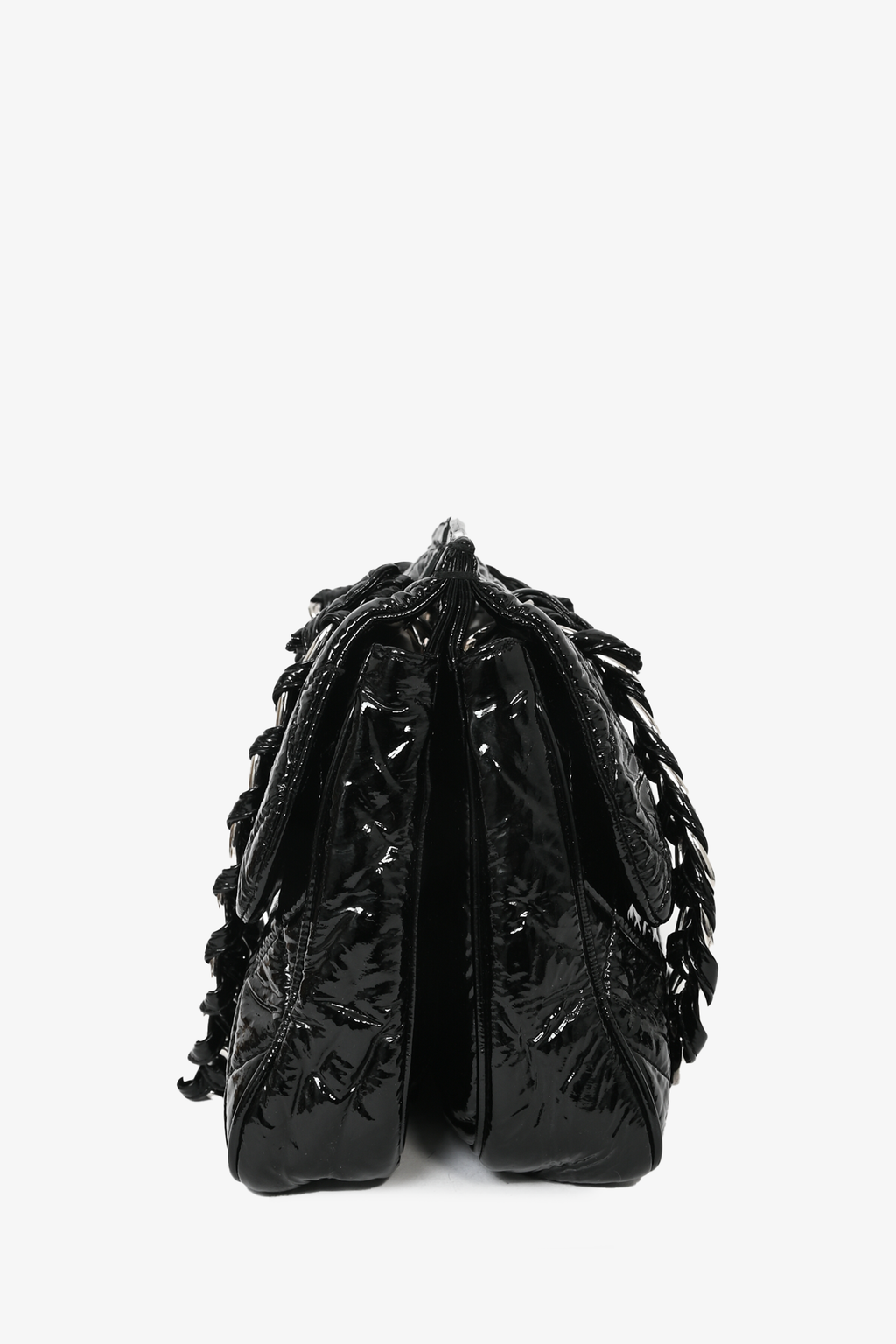 Pre-loved Chanel™ 2008/2009 Black Patent Leather Classic CC Flap Bag