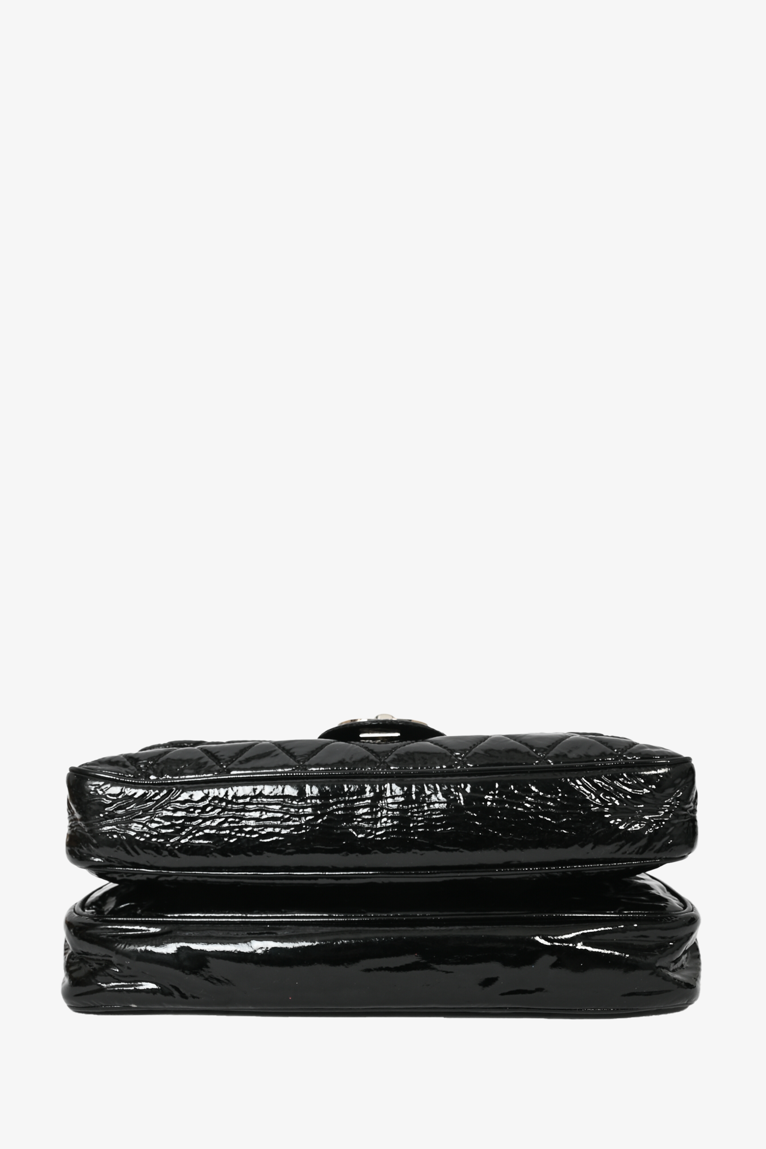 Pre-loved Chanel™ 2008/2009 Black Patent Leather Classic CC Flap Bag