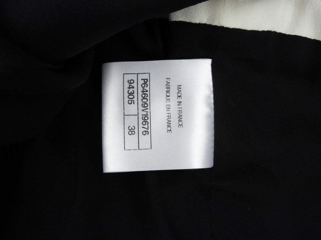 Chanel 20A Black, Cream and Gold Wool Tweed Double Breasted Jacket and Skirt Suit Set - FR38