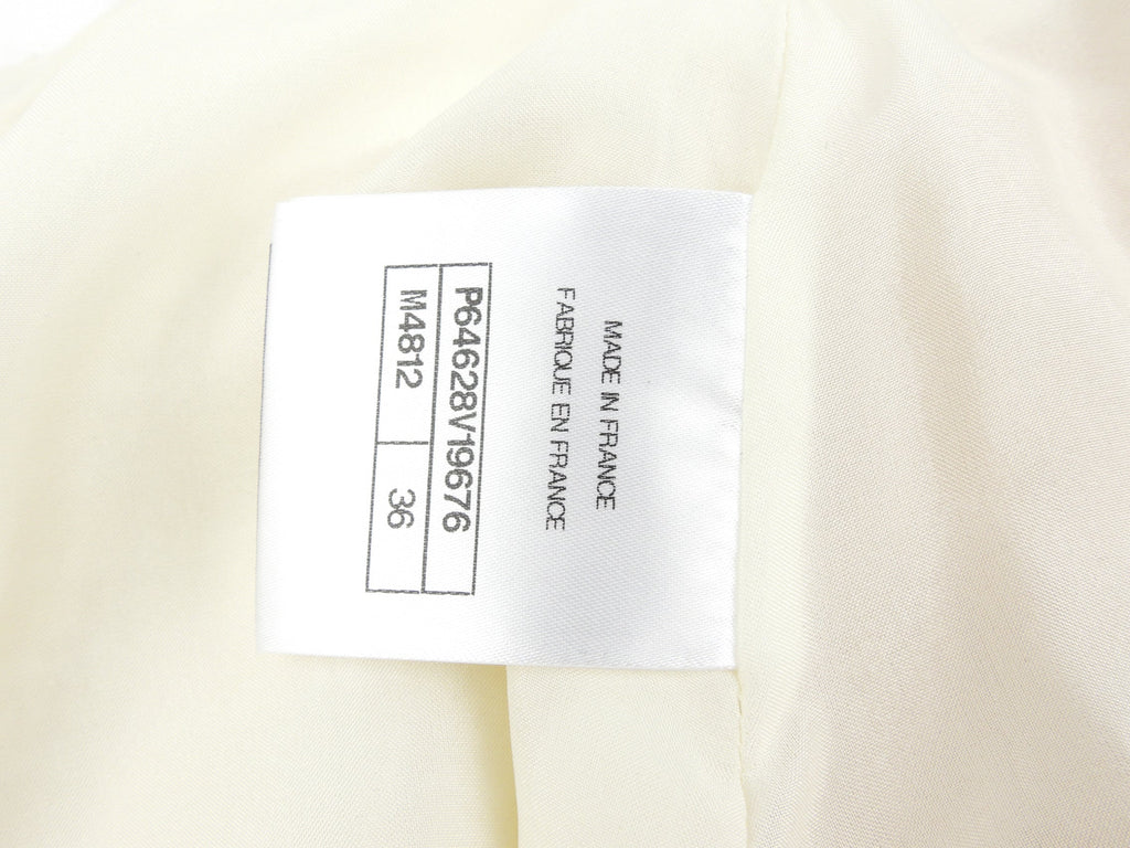 Chanel 20A Black, Cream and Gold Wool Tweed Double Breasted Jacket and Skirt Suit Set - FR38