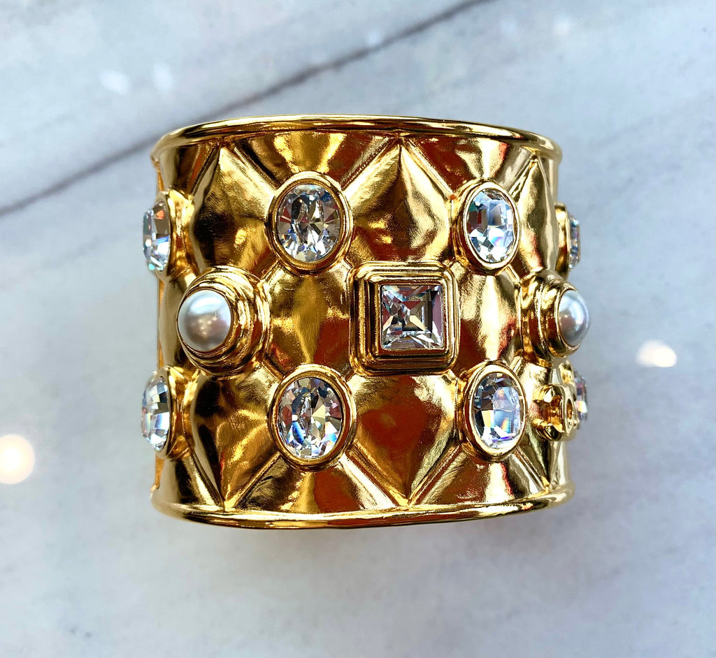 CHANEL RHINESTONE CUFF BRACELET