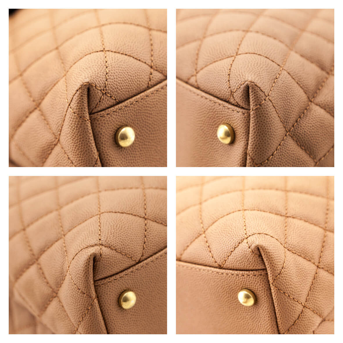 Chanel Beige Caviar & Lizard Quilted Large Coco Handle Flap Bag