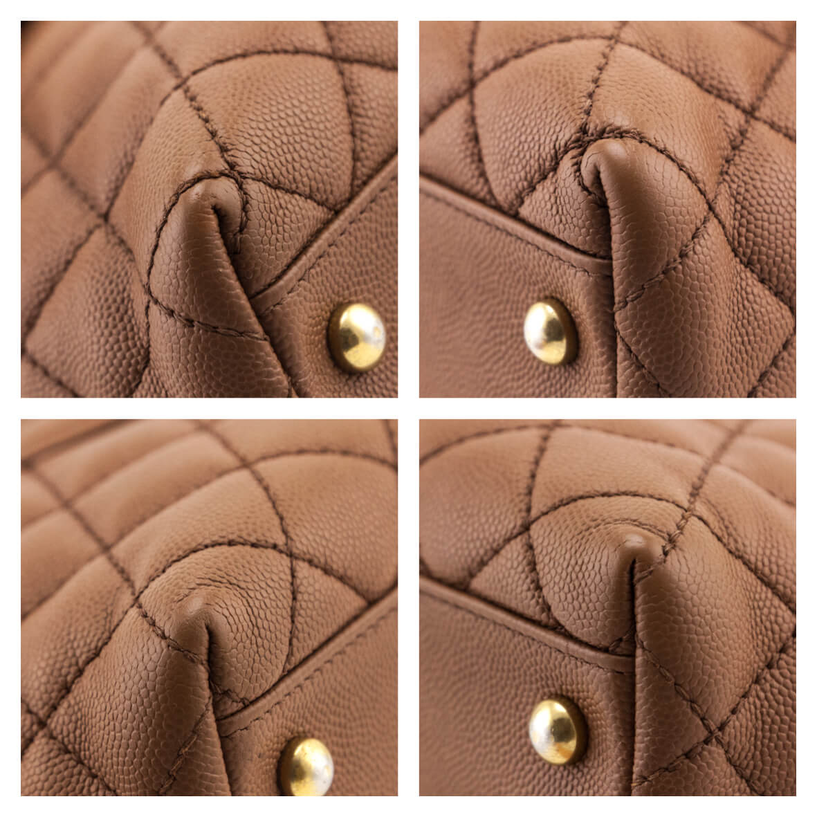 Chanel Beige Caviar & Lizard Quilted Medium Coco Handle Flap Bag