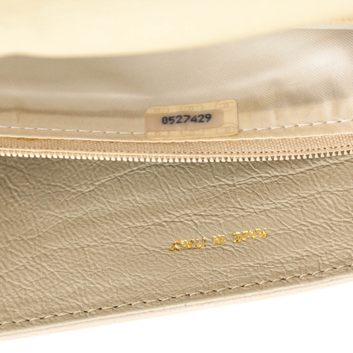 Chanel Beige Lambskin Vintage CC Clutch