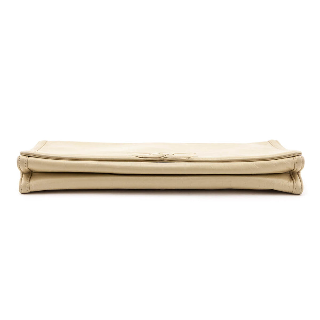 Chanel Beige Lambskin Vintage CC Clutch