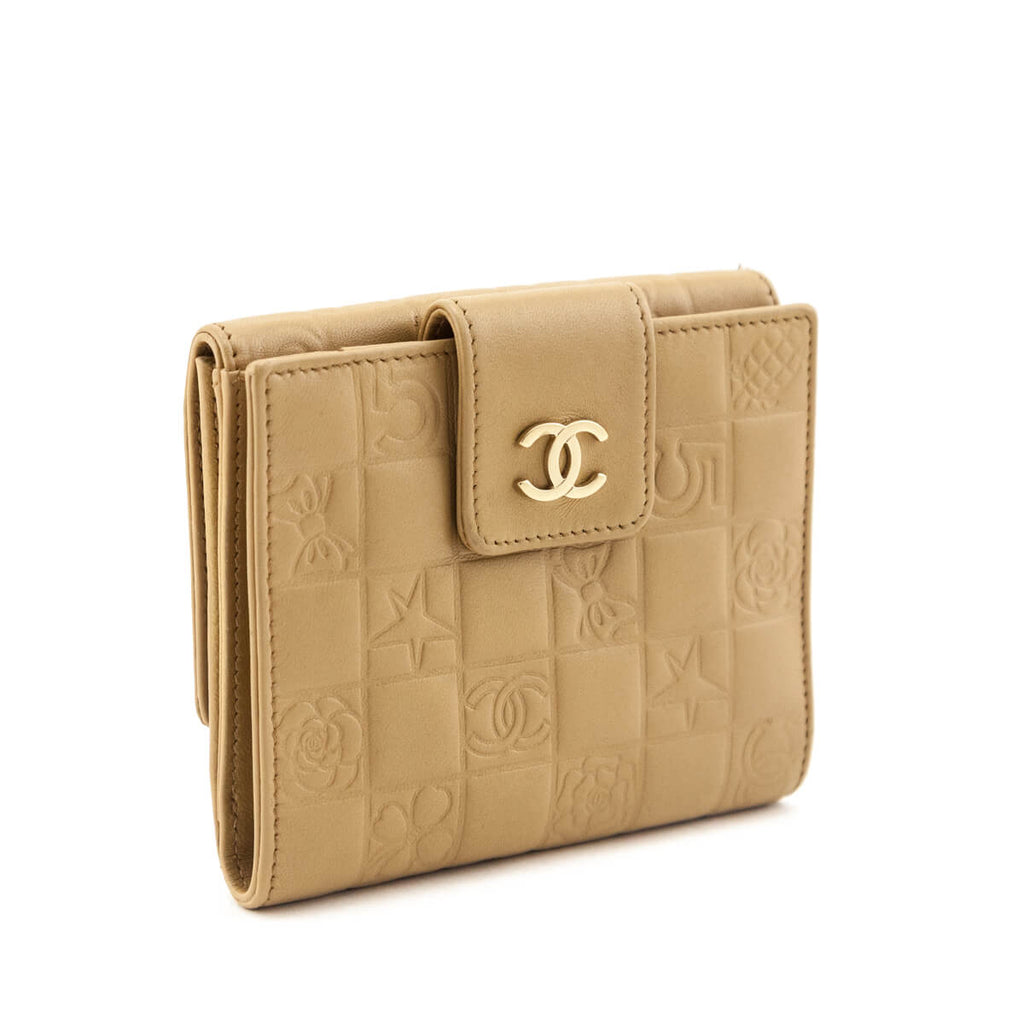 Chanel Beige Lambskin Precious Symbols Wallet
