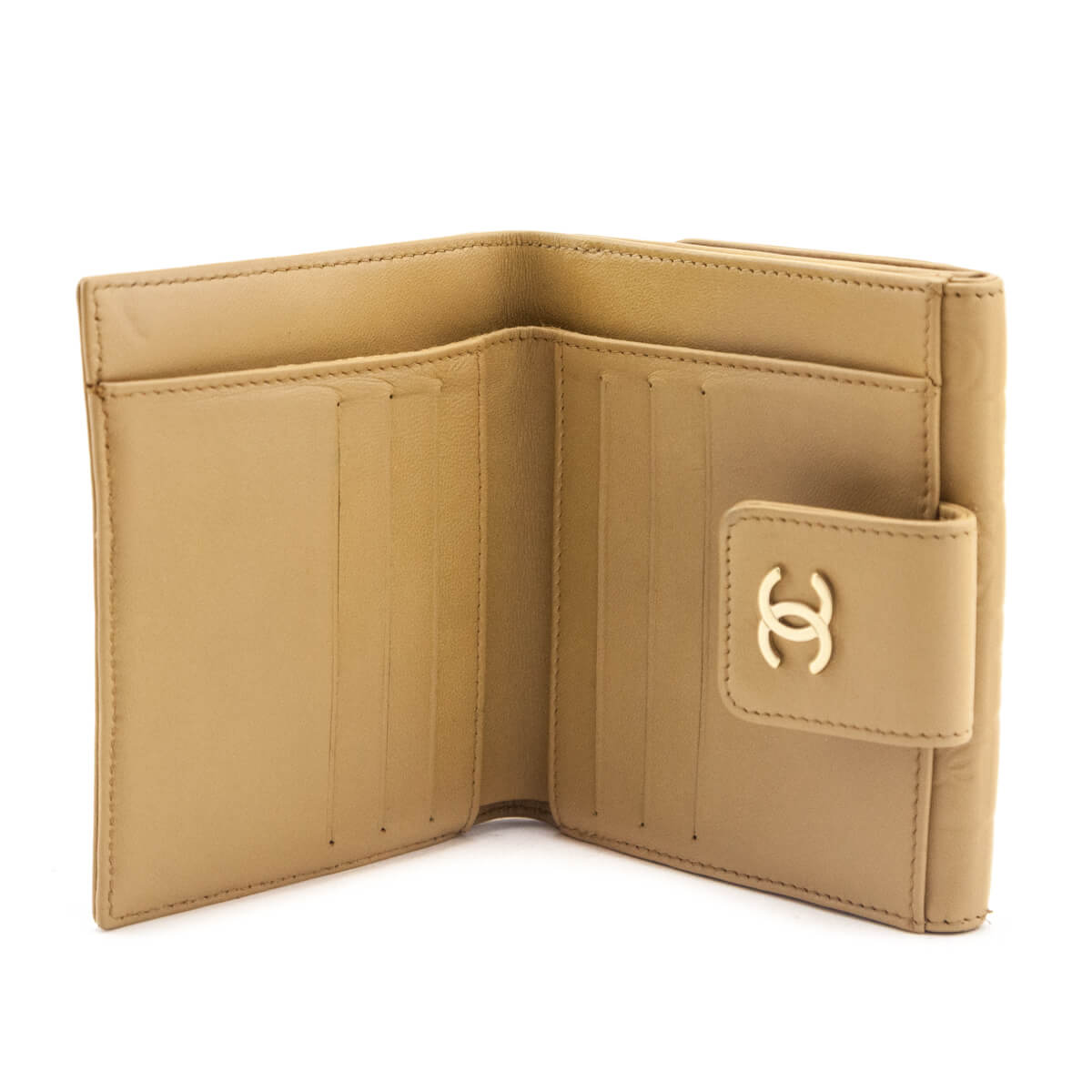 Chanel Beige Lambskin Precious Symbols Wallet