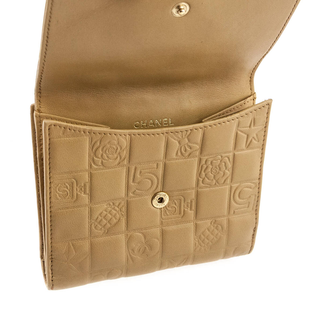 Chanel Beige Lambskin Precious Symbols Wallet