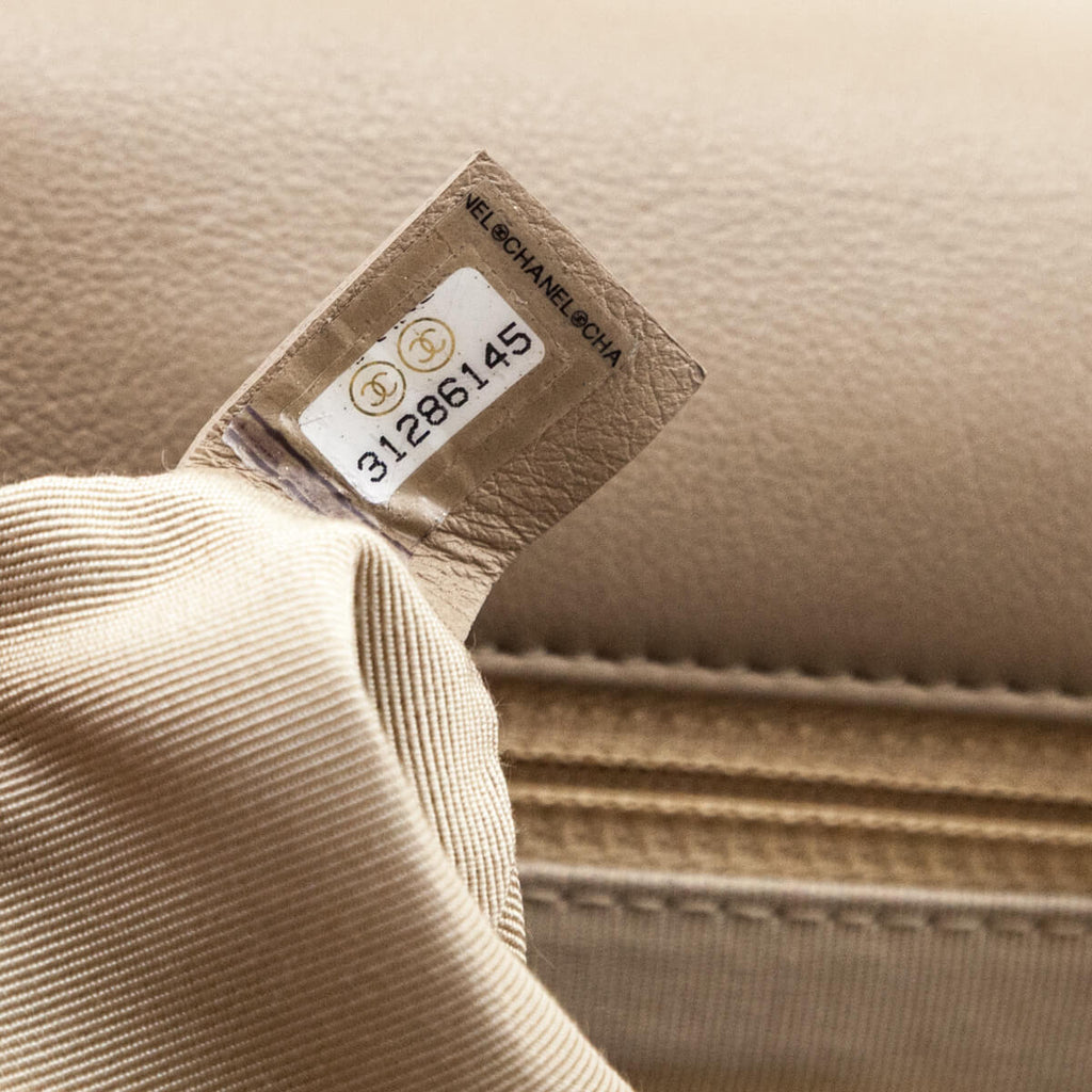 Chanel Beige Lambskin Quilted Medium Chanel 19