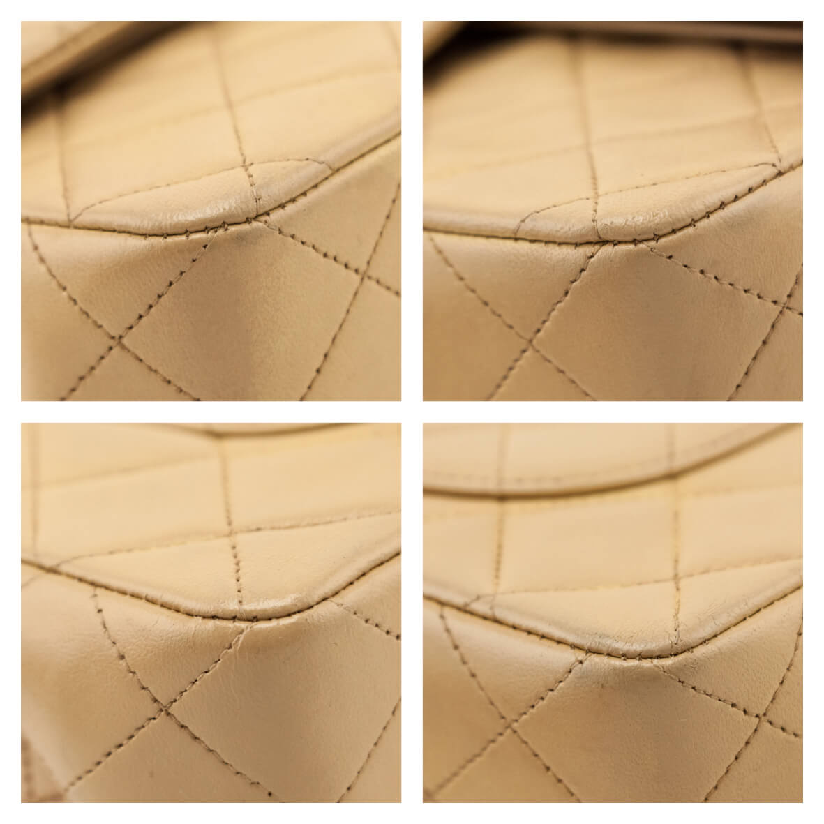 Chanel Beige Lambskin Quilted Medium Double Flap Bag