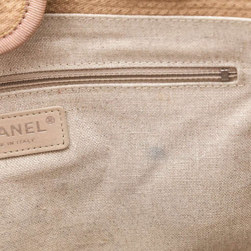Chanel Beige Mixed Fibers Small Deauville Tote