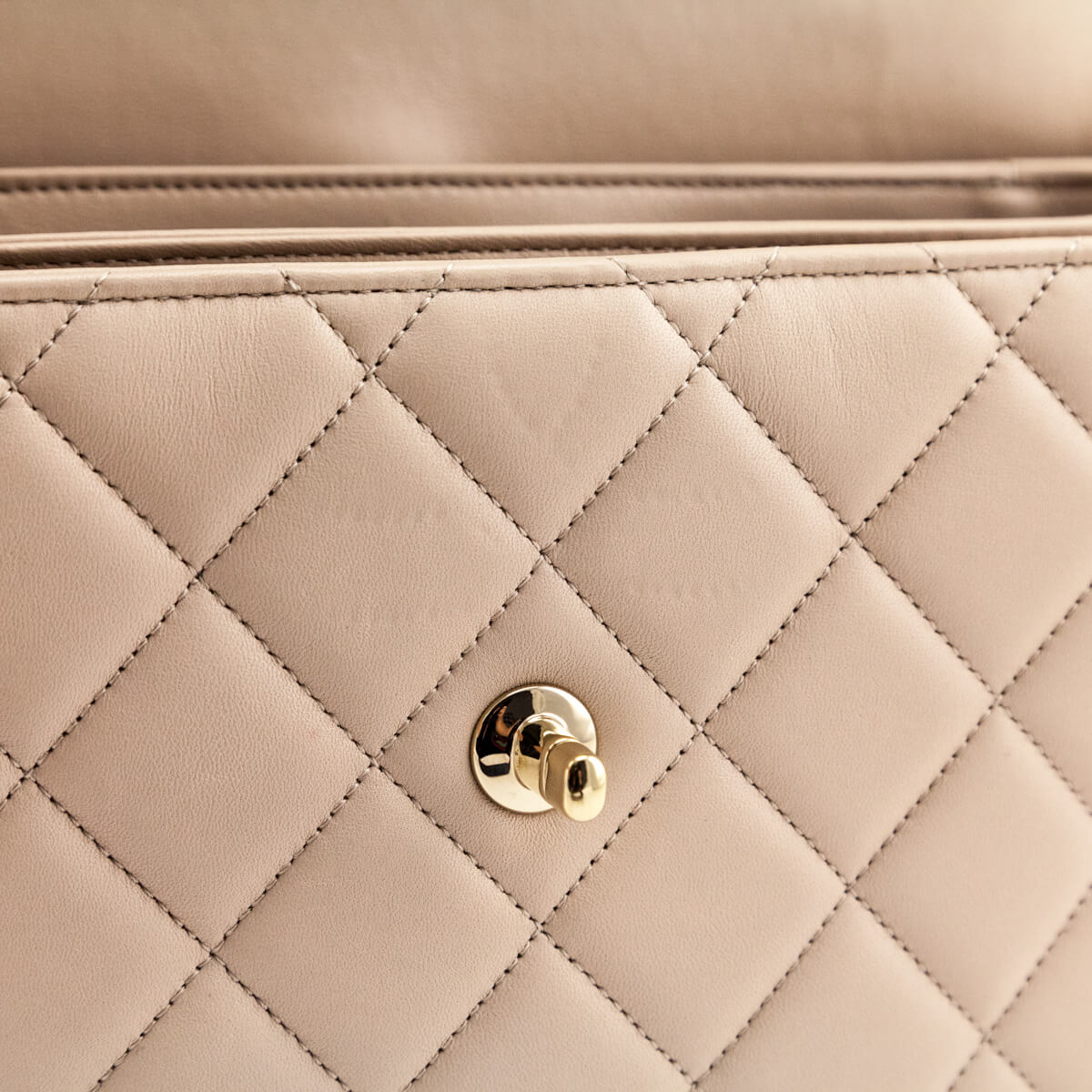 Chanel Beige Quilted Lambskin Medium Trendy CC Flap Dual Handle Bag
