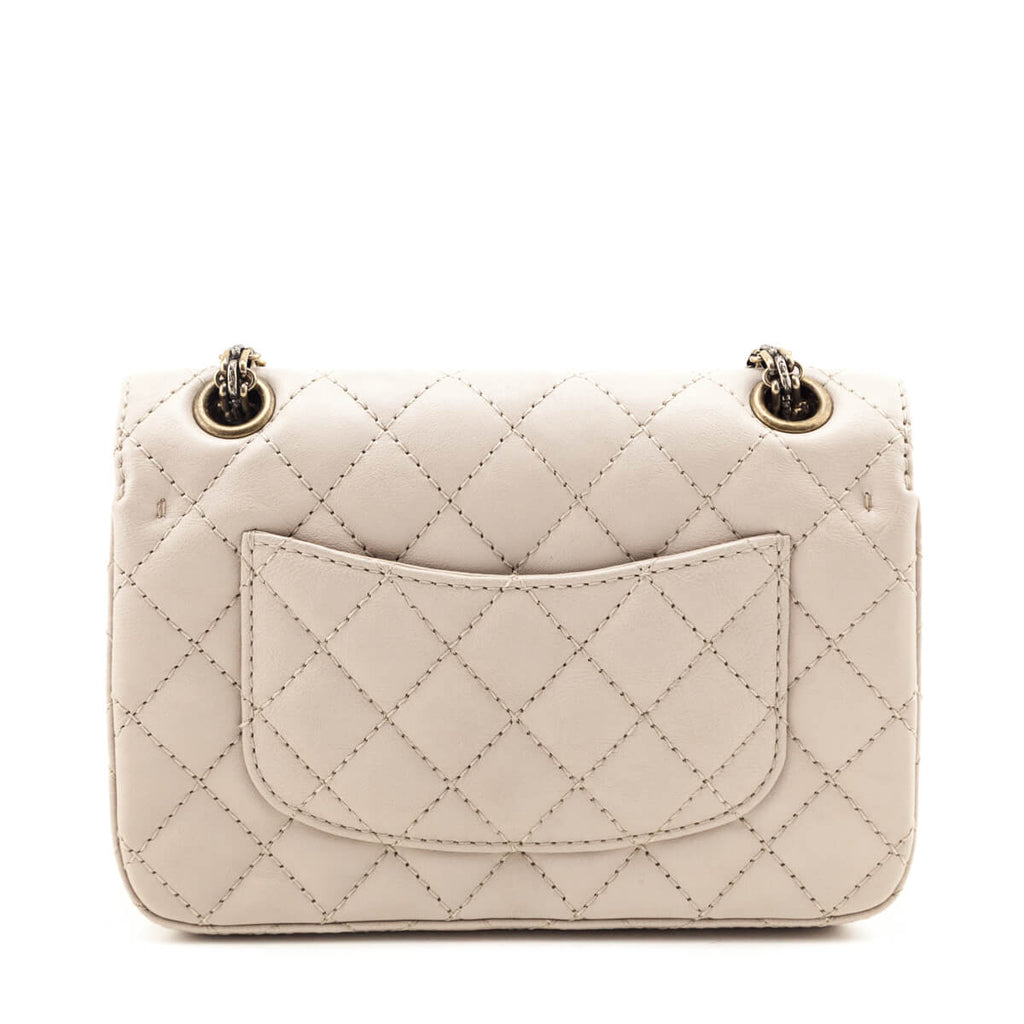 Chanel Beige Sheepskin Quilted 2.55 Reissue Mini Double Flap Bag