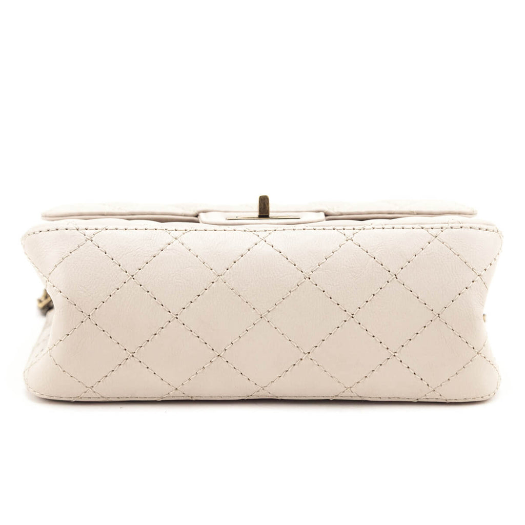 Chanel Beige Sheepskin Quilted 2.55 Reissue Mini Double Flap Bag