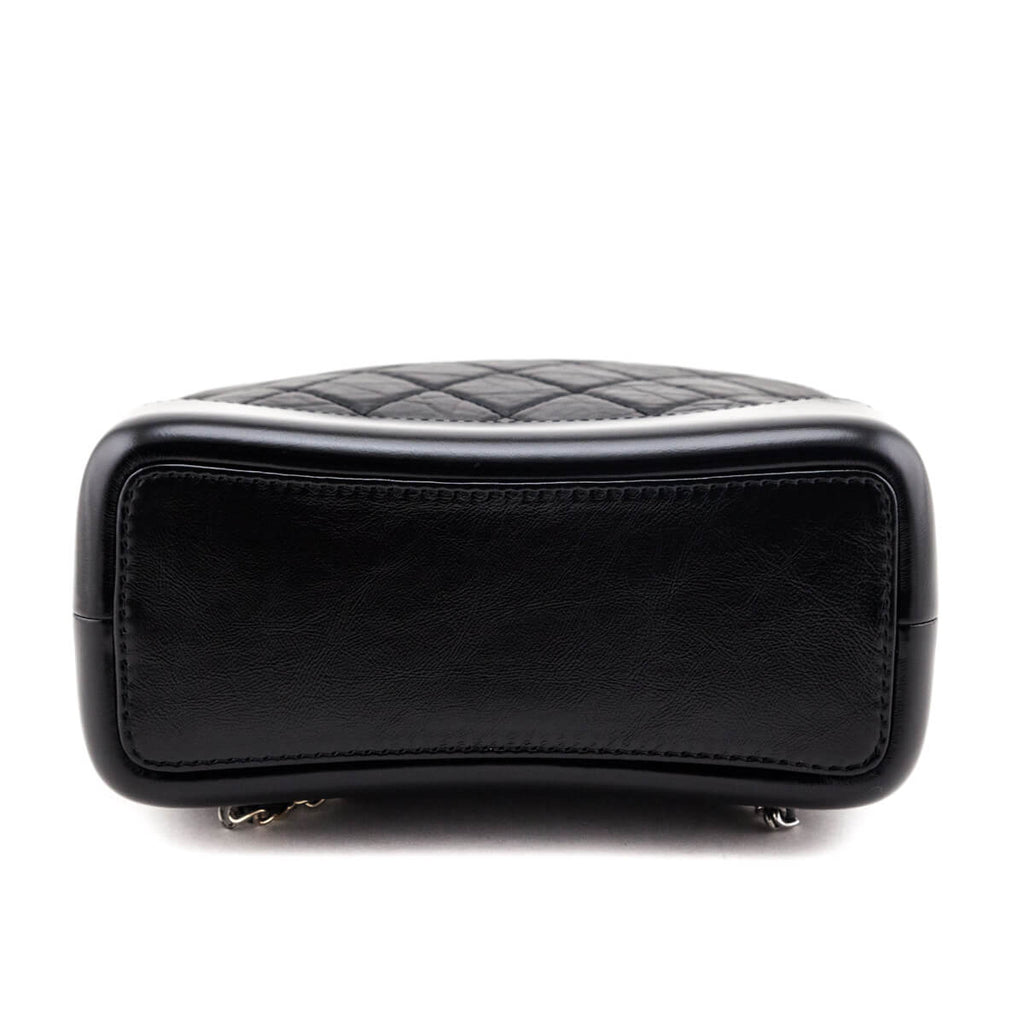 Chanel Black Aged Calfskin Quilted Small Gabrielle Backpack