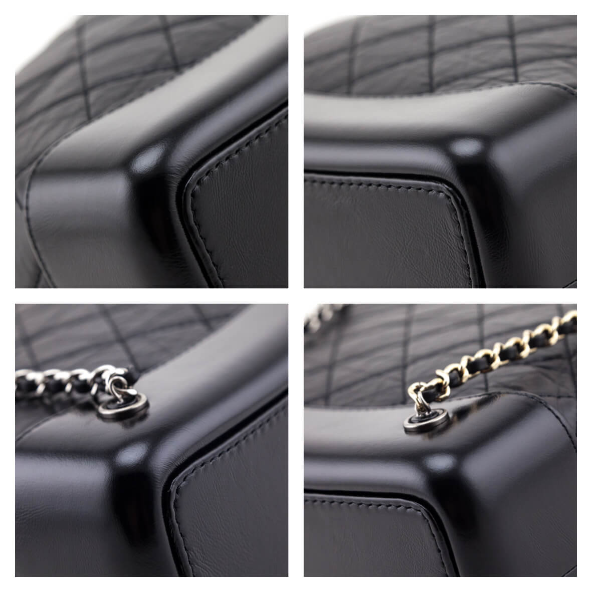 Chanel Black Aged Calfskin Quilted Small Gabrielle Backpack